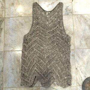 Eileen Fisher crochet knit scalloped vest medium